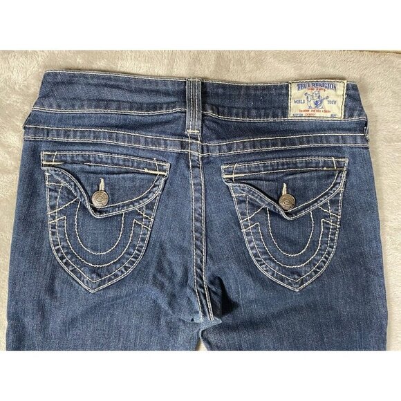 True Religion Women’s Jeans Size 30 Made in USA Low-Rise Skinny Dark Wash Denim - Picture 9 of 13